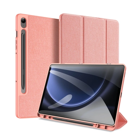 Dux Ducis Domo Öko-Lederhülle mit Ständer für Samsung Tab S9 FE+ – Rosa