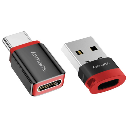 Adapter 4smarts Data Blocker USB-C do    USB-A/USB-C czarny 2szt
