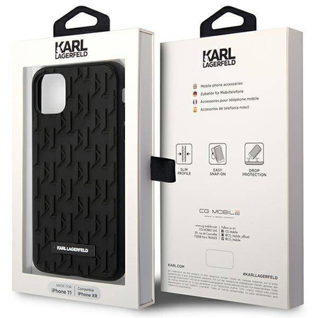 Original Case IPHONE 11 Karl Lagerfeld Hardcase 3D Monogram (KLHCN61RUPKLPK) black