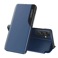 Etui Eco Leather View Case elegancki futerał z klapką i funkcją podstawki na Samsung Galaxy A56 - niebieskie