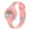 AirTag Schutzhülle, Silikonarmband für Kinder – Rosa mit Regenbogen