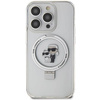Oryginalne Etui IPHONE 13 PRO Karl Lagerfeld Hardcase Ring Stand Karl&Choupettte MagSafe (KLHMP13XHMRSKCH) białe