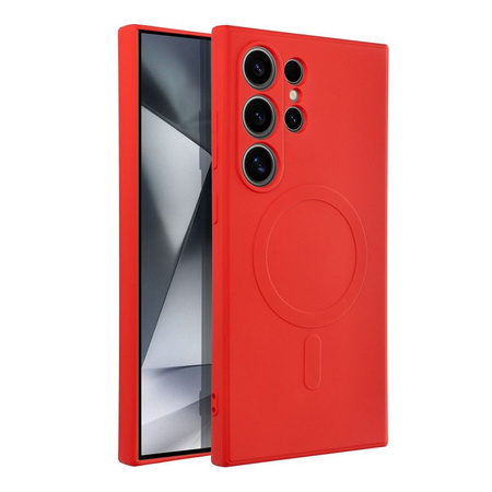 Futerał Silicone Mag Cover kompatybilny z MagSafe do SAMSUNG S24 ULTRA czerwony