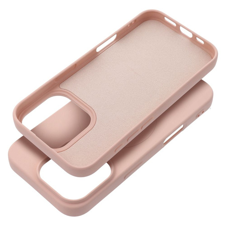 Futerał SILICONE MAG COVER (big hole) kompatybilny z MagSafe do IPHONE 16 Pro różowy