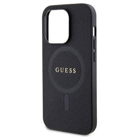 Original Case IPHONE 14 PRO Guess Hardcase Saffiano MagSafe (GUHMP14LPSAHMCK) black