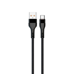 KABEL USB TYP-C DENMEN CZARNY OPLOT TYP-C 2.4A 60W QC3.0 D60T-B