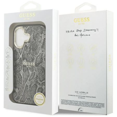 Guess Python Pattern MagSafe Case für iPhone 17 - Schwarz