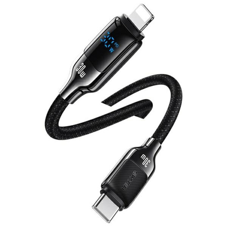 USAMS Kabel USB-C na Lightning 30W 1.2m   Digital Display Zinc Alloy Fast Charging Data Cable HX Series SJ741USB02 (US-SJ741)