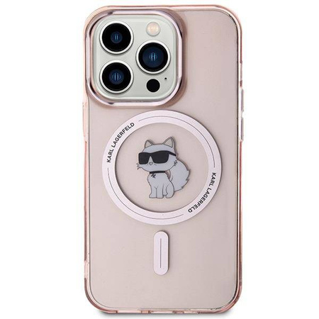 Karl Lagerfeld IML Choupette MagSafe case for iPhone 15 Pro Max - pink