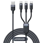 Kabel 3-w-1 Joyroom Multi-Use Series S-1T3018A18 Lightning USB-C micro USB 30 cm - czarny