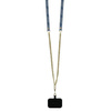 Guess GUHCP16LP4TDSCPB iPhone 16 Pro 6.3" niebieski/blue hardcase Leather Metal Logo Strass Crossbody