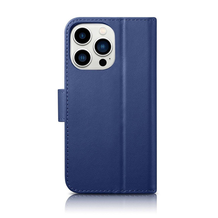 iCarer Wallet Case 2in1 iPhone 14 Pro Max Leder Flip Cover Anti-RFID blau (WMI14220728-BU)