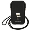 Karl Lagerfeld Handtasche KLHCP12MOPHKMK 6.1" schwarz / schwarzes Hardcase Saffiano Ikonik Karl`s