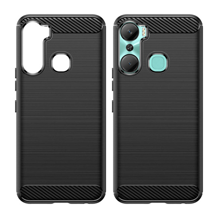 Carbon Case Hülle für Infinix Hot 12 Pro flexible Silikon Carbon Hülle schwarz