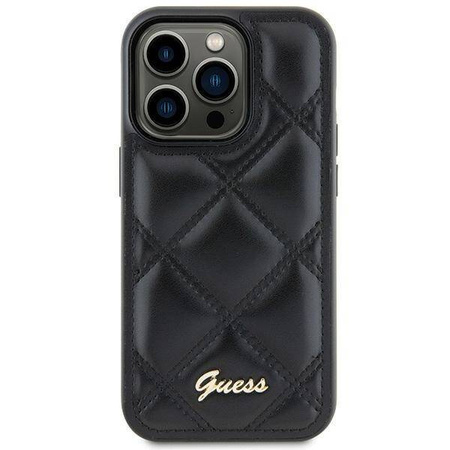 Guess nakładka do Samsung S23 FE GUHCS23FEPSQSQSK GUESS HC PU QUILTED METAL LOGO czarna