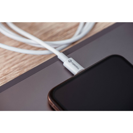 FORCELL kabel USB A do Lightning 8-pin MFi 2,4A/5V 12W C703 1m biały