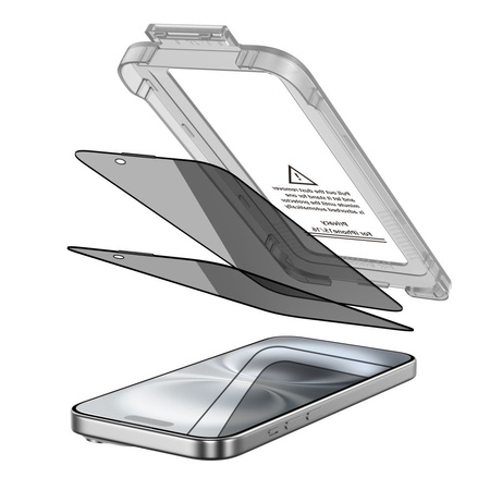 SZKŁO PRYWATYZUJĄCE TECH-PROTECT QUICK SET SPY+ 2-PACK IPHONE 15 / 16 PRIVACY