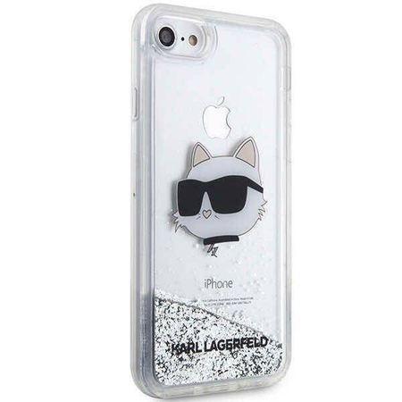 Karl Lagerfeld KLHCI8LNHCCS iPhone 7/8/ SE 2020/2022 Silber/Silber Hardcase Glitter Choupette Head