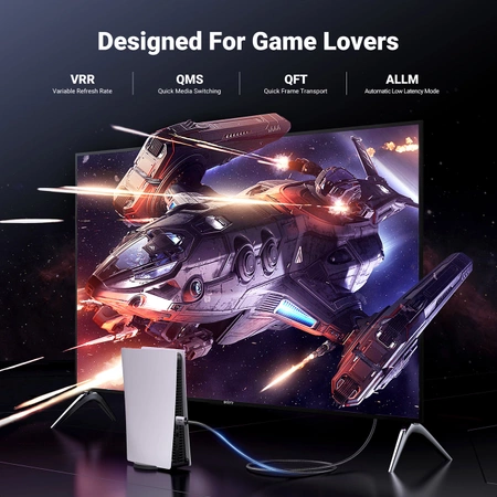 Ugreen HD171-Kabel mit zertifizierten HDMI 2.1 8K-Anschlüssen, 1 m lang – Grau