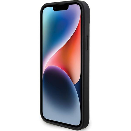 BMW Perforierte Tricolor Line Hülle für iPhone 15 Plus / 14 Plus – Schwarz
