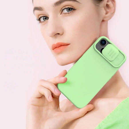 Nillkin CamShield Magnetic Silicone Case iPhone 14 Plus Magnetic MagSafe Cover with Camera Protector Green