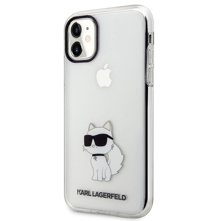 Original Case IPHONE 11 / XR Karl Lagerfeld Hardcase Ikonik Choupette (KLHCN61HNCHTCT) transparent