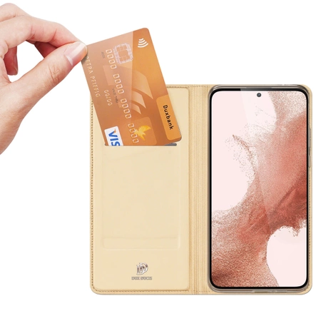 Dux Ducis Skin Pro Hülle für Samsung Galaxy S23+ Flip Card Wallet Stand Gold