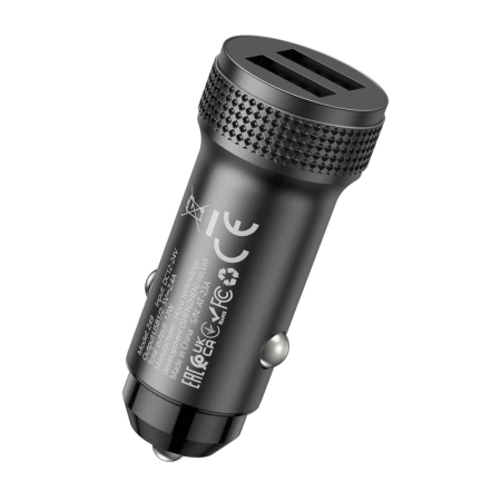 HOCO Kfz-Ladegerät Z49 2.4A 2xUSB + Kabel Micro USB schwarz