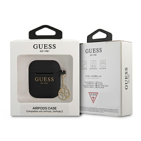 Guess GUA2LSC4EK AirPods 1/2 cover black / black Silicone Charm Collection