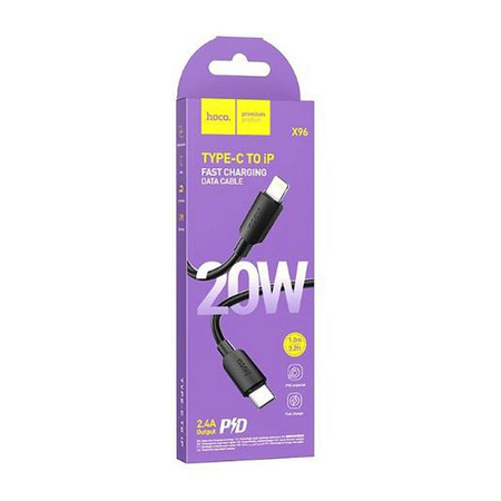 HOCO kabel Typ C do Iphone Lightning 8-pin Hyper Power Delivery 20W X96 1m czarny
