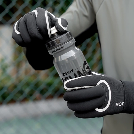 Rockbros komplett wasserdichte Fahrradhandschuhe, Größe: XXL - Schwarz