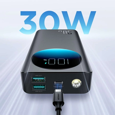 Joyroom JR-PBF03 30W 30000mAh powerbank + USB-A - USB-C cable 0.25m - black