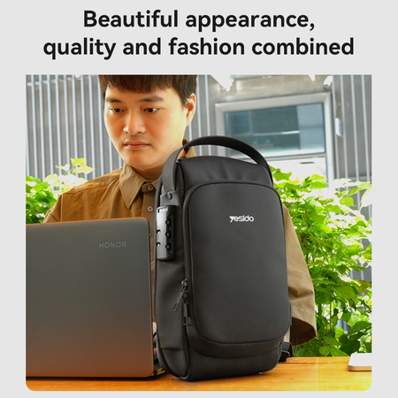 Yesido Plecak antykradzieżowy WB46 z kłódką czarny