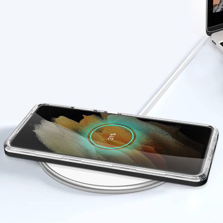 Clear 3in1 etui do Samsung Galaxy S21 Ultra 5G żelowy pokrowiec z ramką czarny