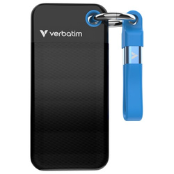 Verbatim Dysk SSD 1TB - brelok do kluczy z kablem USB 3.2 gen.2 czarno-niebieski/black-blue 32191