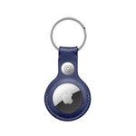 Crong Leather Case with Key Ring – Skórzany brelok do Apple AirTag (granatowy)
