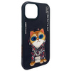 Nimmy etui iPhone 15 6.1" czarny/black    Glasses Cool Cat