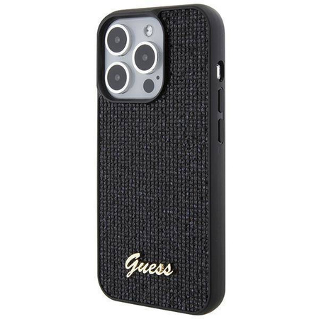 Etui Guess Disco Metal Script na iPhone 15 Pro - czarne