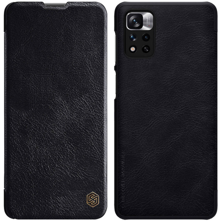 Nillkin Qin Case etui do Xiaomi Redmi Note 11 Pro+ (China) / Redmi Note 11 Pro (China) osłona na aparat kabura pokrowiec obudowa z klapką czarny