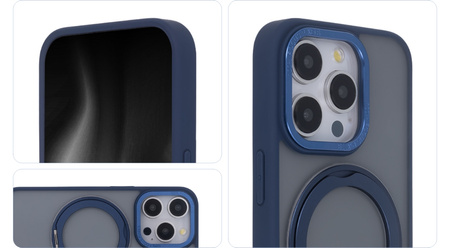 Nakładka Secure Spinning Mag do iPhone 15 Pro Max 6,7" granatowy