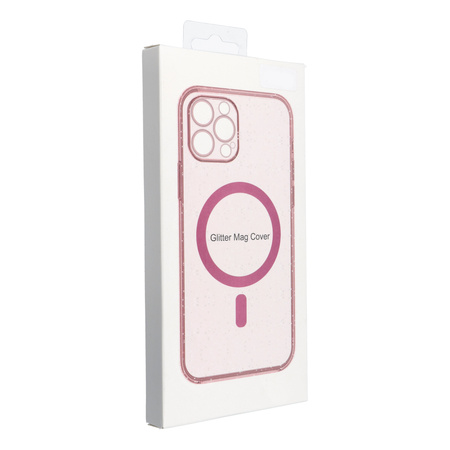 Futerał CLEAR MAG COVER kompatybilny z MagSafe do SAMSUNG S25 Ultra pink glitter