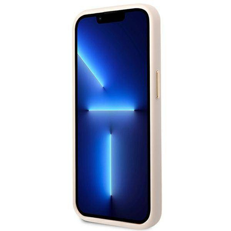 Original Handyhülle IPHONE 14 PRO MAX Guess Hard Case 4G Vintage Gold Logo (GUHCP14XHG4SHP) rosa