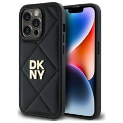 Original Handyhülle IPHONE 14 PRO MAX DKNY Quilted Stack Logo (DKHCP14XPQDSLK) schwarz