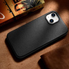 iCarer Litchi Premium Leather Case iPhone 14 Plus Magnetic Leather Case with MagSafe Black (WMI14220711-BK)