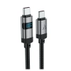 Acefast C15-04 USB-C - USB-C-Kabel mit Display 480Mb/s 66W 1,2m - Schwarz