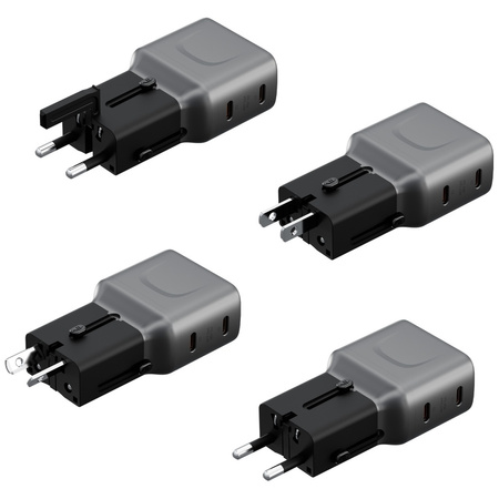 Ładowarka sieciowa Energea TravelGo      Adapter 45 2xUSB-C 45W grafitowo-czarny