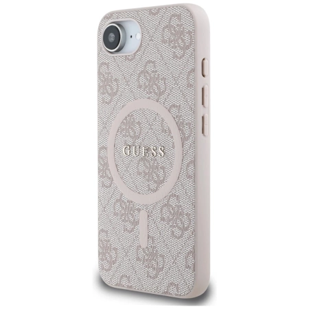 Guess 4G Ring Classic Logo MagSafe iPhone 16e Hülle - Rosa
