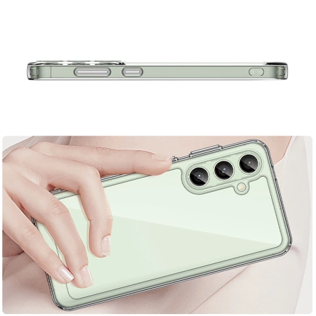 Etui silikonowe Outer Space Case z żelową ramką do Samsung Galaxy S24 FE - przezroczyste