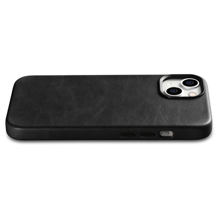 iCarer Oil Wax Premium Leather Case iPhone 14 Magnetic Leather Case with MagSafe Black (WMI14220701-BK)