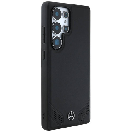 Original Case SAMSUNG GALAXY S25 ULTRA Mercedes Leather Curved Stitches black